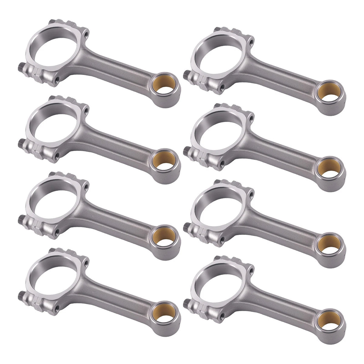 8x I-Beam 5140 Connecting Rods for SBC Chevy 350 (5.700'', Bushed Floating Pin)