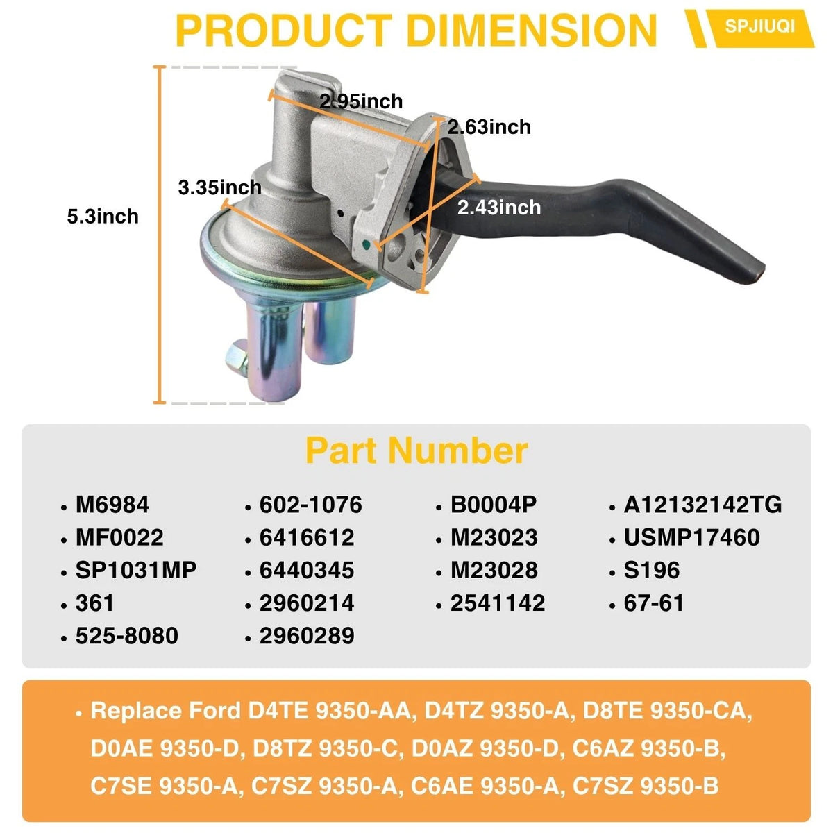 Mechanical Fuel Pump D0AE 9350-D for Ford Mercury F-100 F-150 F-250 LTD