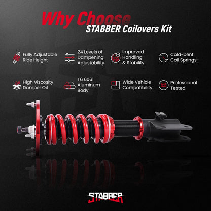 Set of 4 Adjustable Coilovers for Subaru WRX STI (2015–2021)