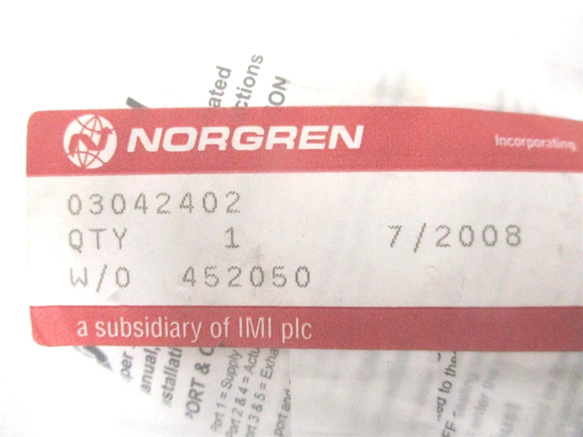 Norgren Super X 3/2 Manually Actuated Valve N.C. 304 Series for