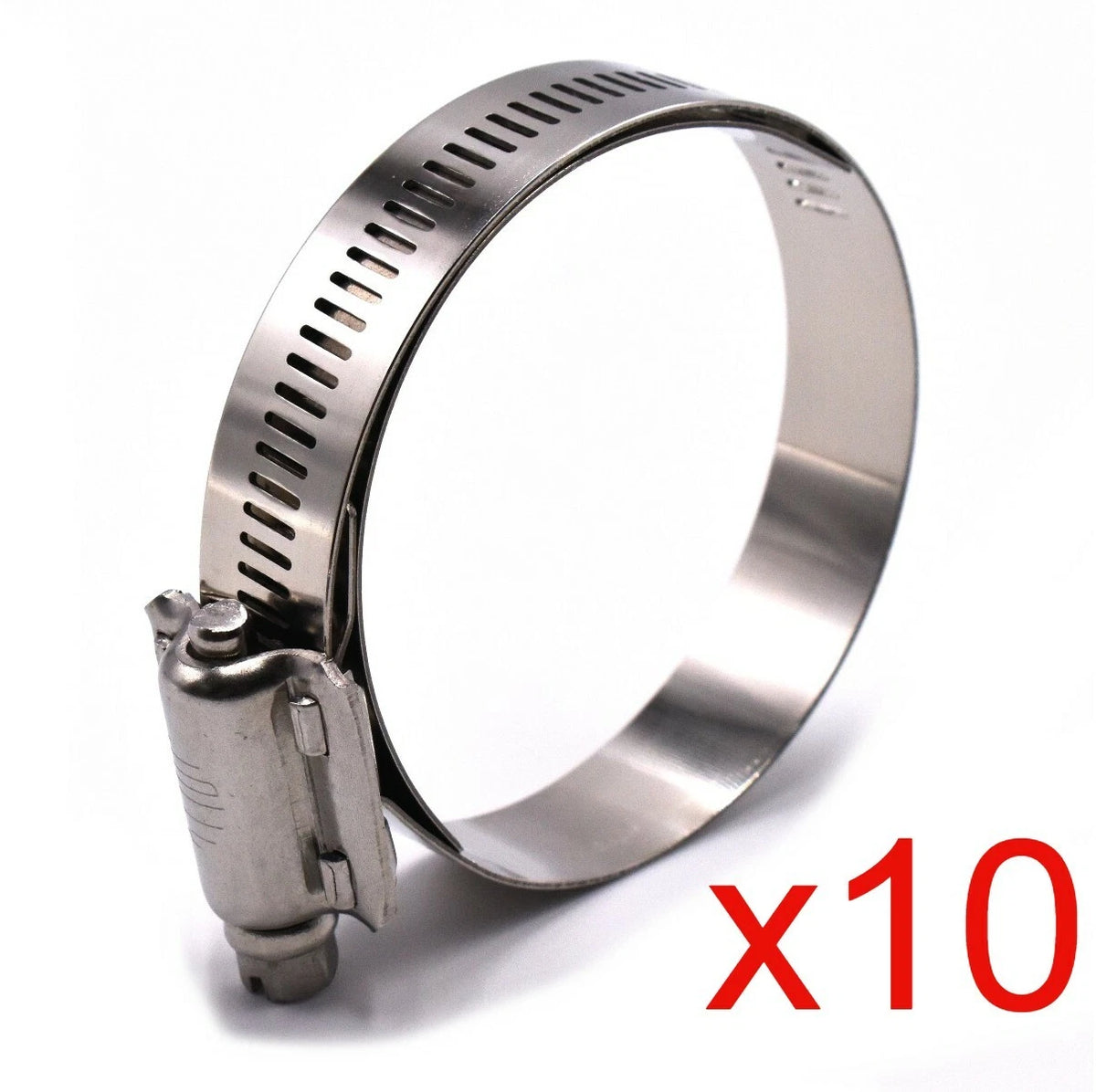 Set of 10 High Torque SAE 912 8-1/4" to 9-1/8" SS Hose Clamps JHT900L