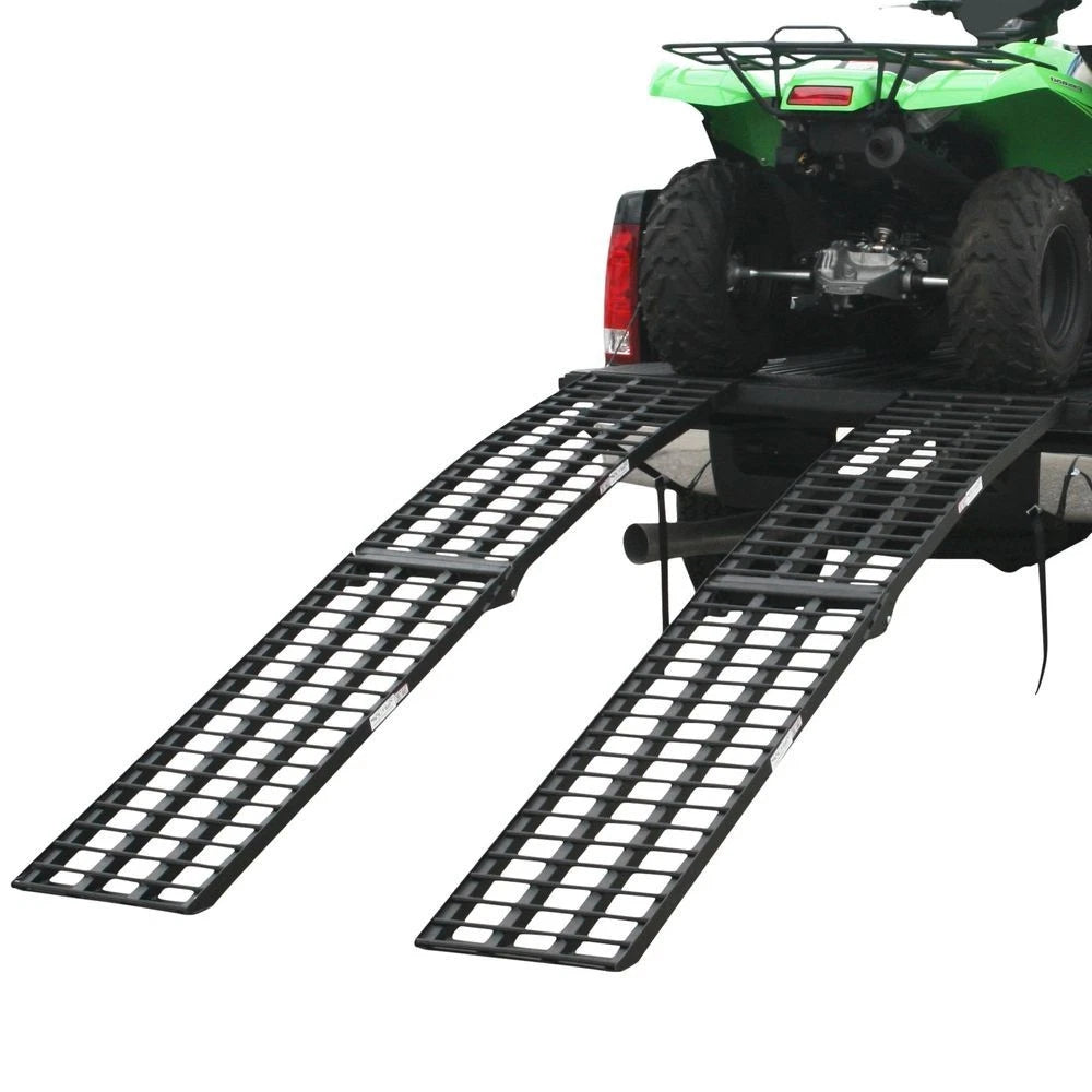 Aluminum Extra-Wide 4-Beam Arched Dual Runner Folding ATV Ramp 7' 10" L