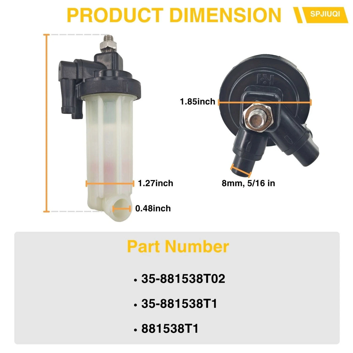 881538T1 Fuel Filter Assy for Mercury Mariner 75HP-115HP (4-Stroke)