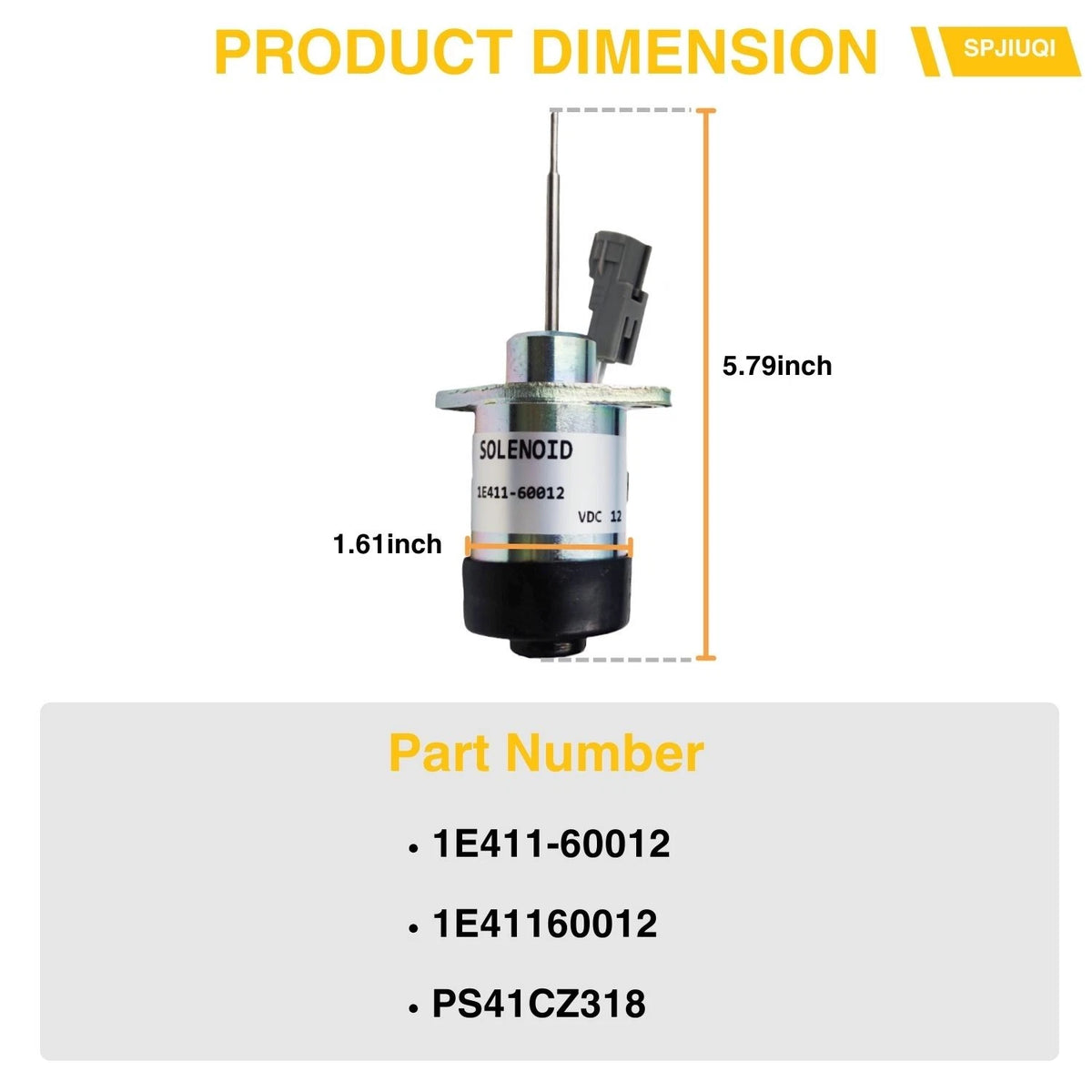 12V Fuel Shut Off Solenoid Valve for Kubota D902 Z482 (PS41CZ318)