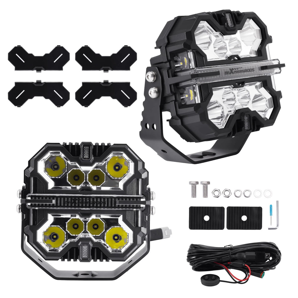 2X 270° LED Work Light Pods 7" 252W for Jeep SUV (2010–2023)