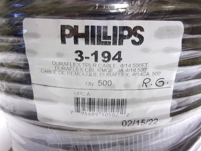 3-194 Phillips Duraflex Trailer Cable 4 Conductor 14 Gauge 500' Spool