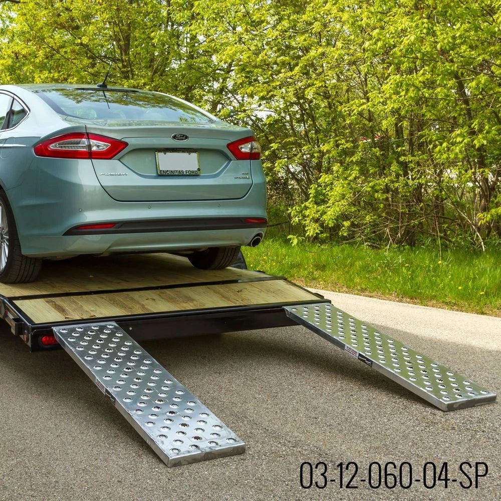 60" x 12" Hook-End Auto Trailer Loading Ramps (3000 lb Capacity)