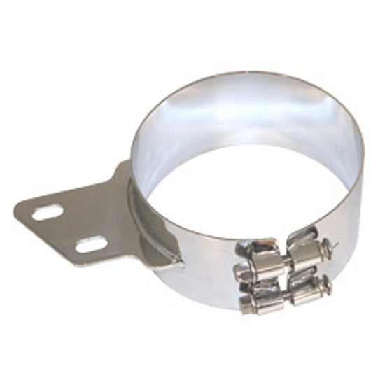 Chrome SS 7 Inch Wide Angled Mounting Clamp for Peterbilt