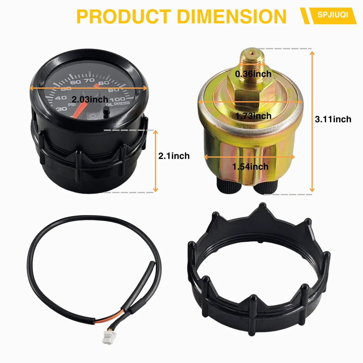 2" Dual Display Oil Pressure Gauge for Universal Vehicles (LED, 52mm)