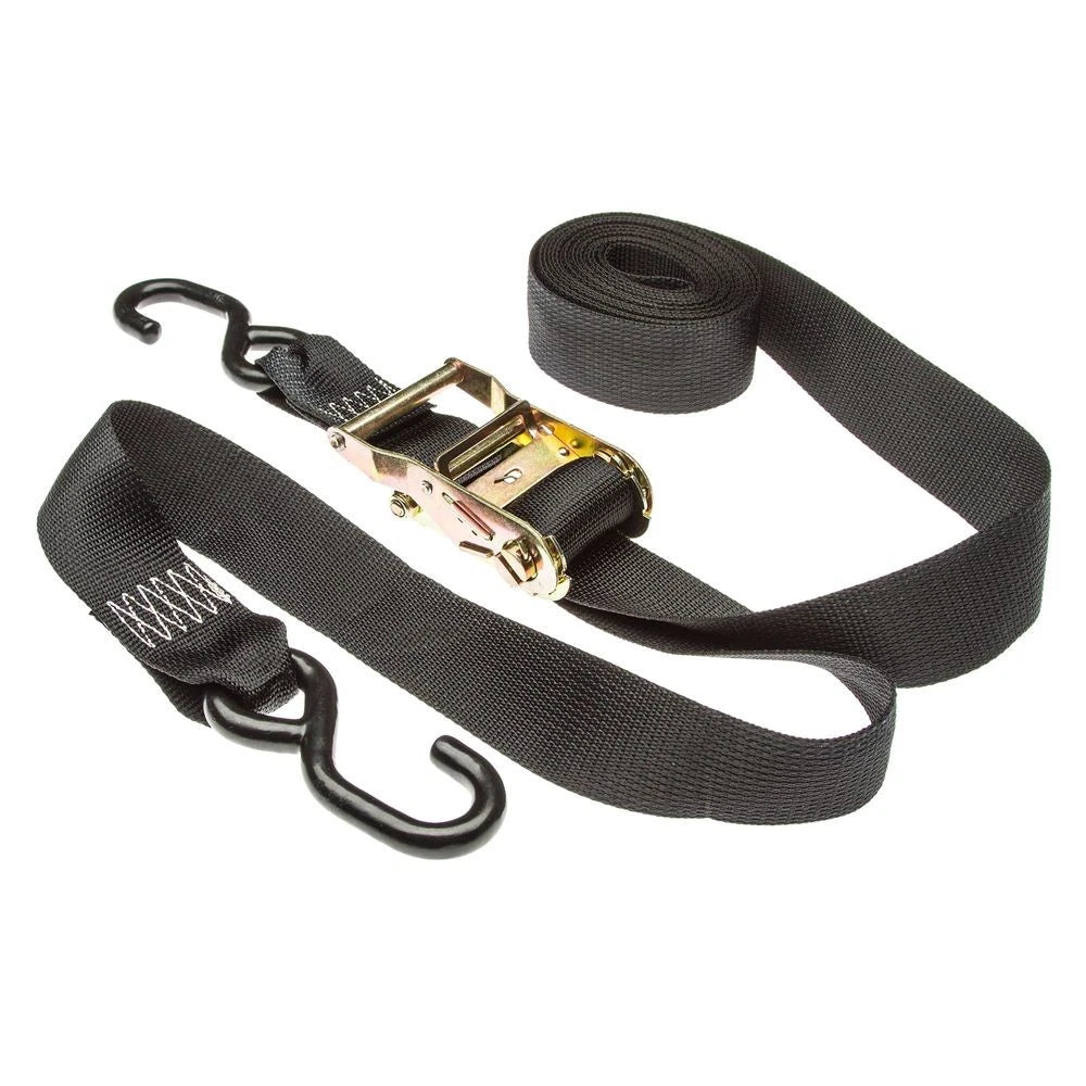 Set of 8 Ratchet Straps 2" x 18' with S-Hooks for Universal Use