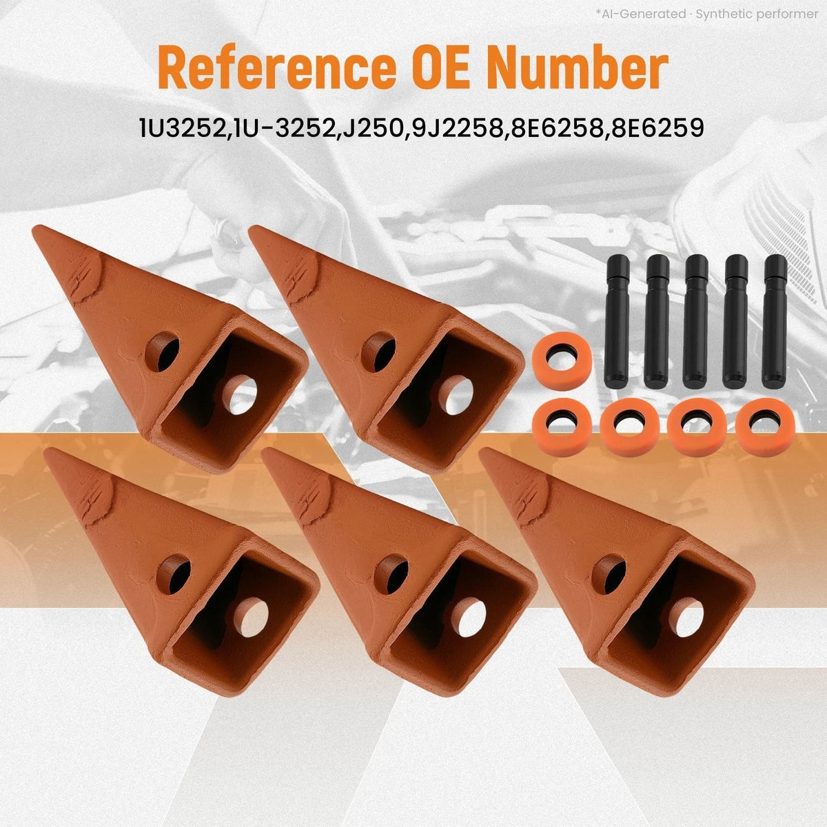 Set of 5 Bucket Teeth for CAT J250 J916 J920 J926 J936 J941 (Replacement 1U3252)