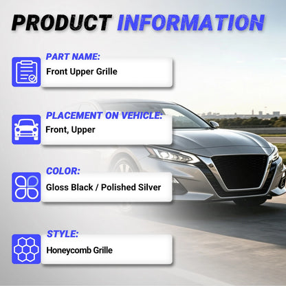 Front Upper Bumper Grille for Nissan Altima (2019–2022) 2.0L 2.5L