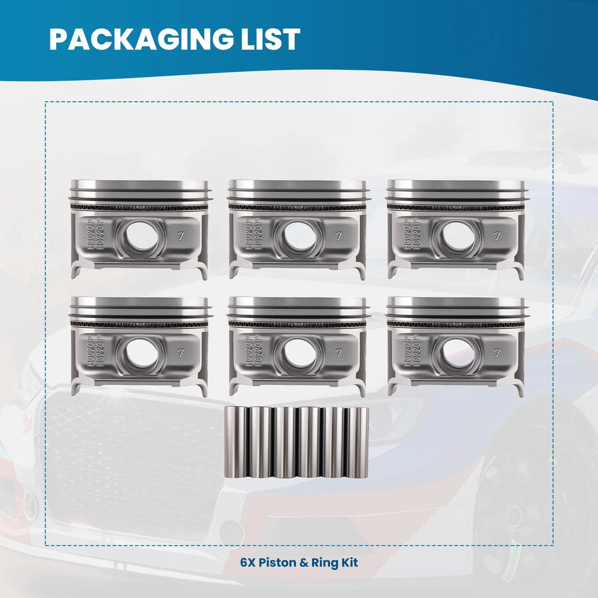 Complete Piston Set H802CP for Jeep TJ Grand Cherokee 4.0L (1996–2006)