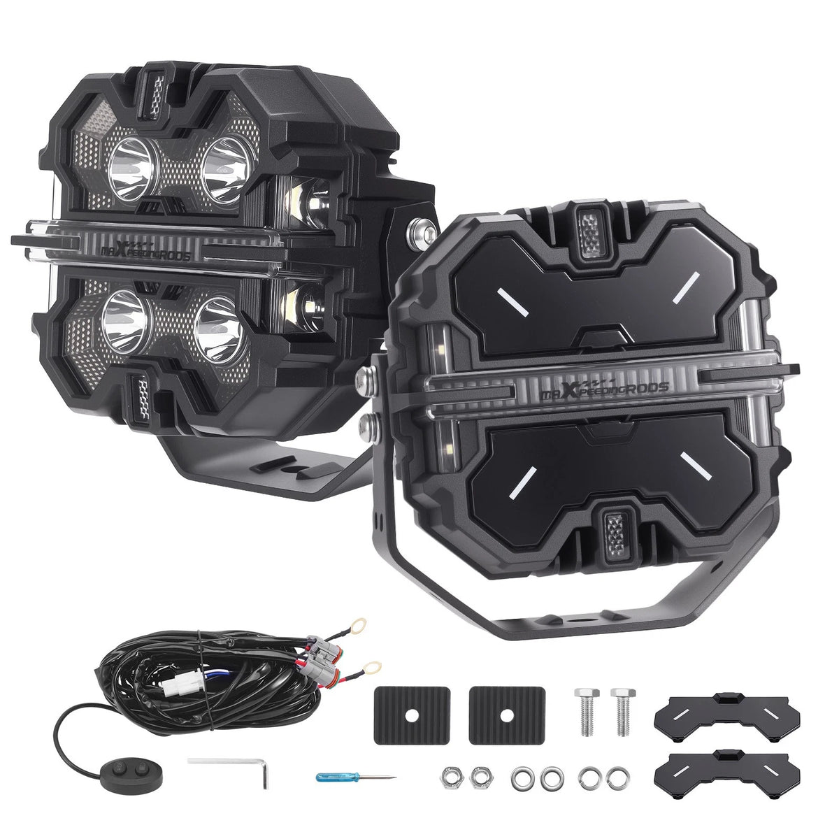 2X 270° LED Work Light Pods for 4WD SUV ATV Marine (12V) - 25440LM Spot Flood Combo