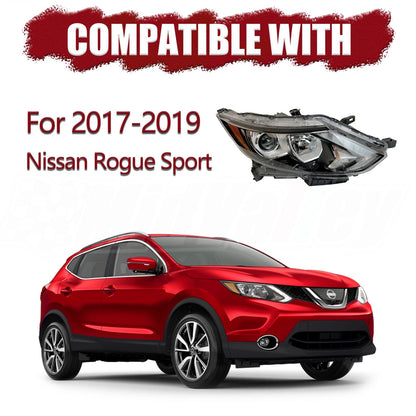 Halogen Headlight Assembly Passenger Side for Nissan Rogue Sport (2017–2019)