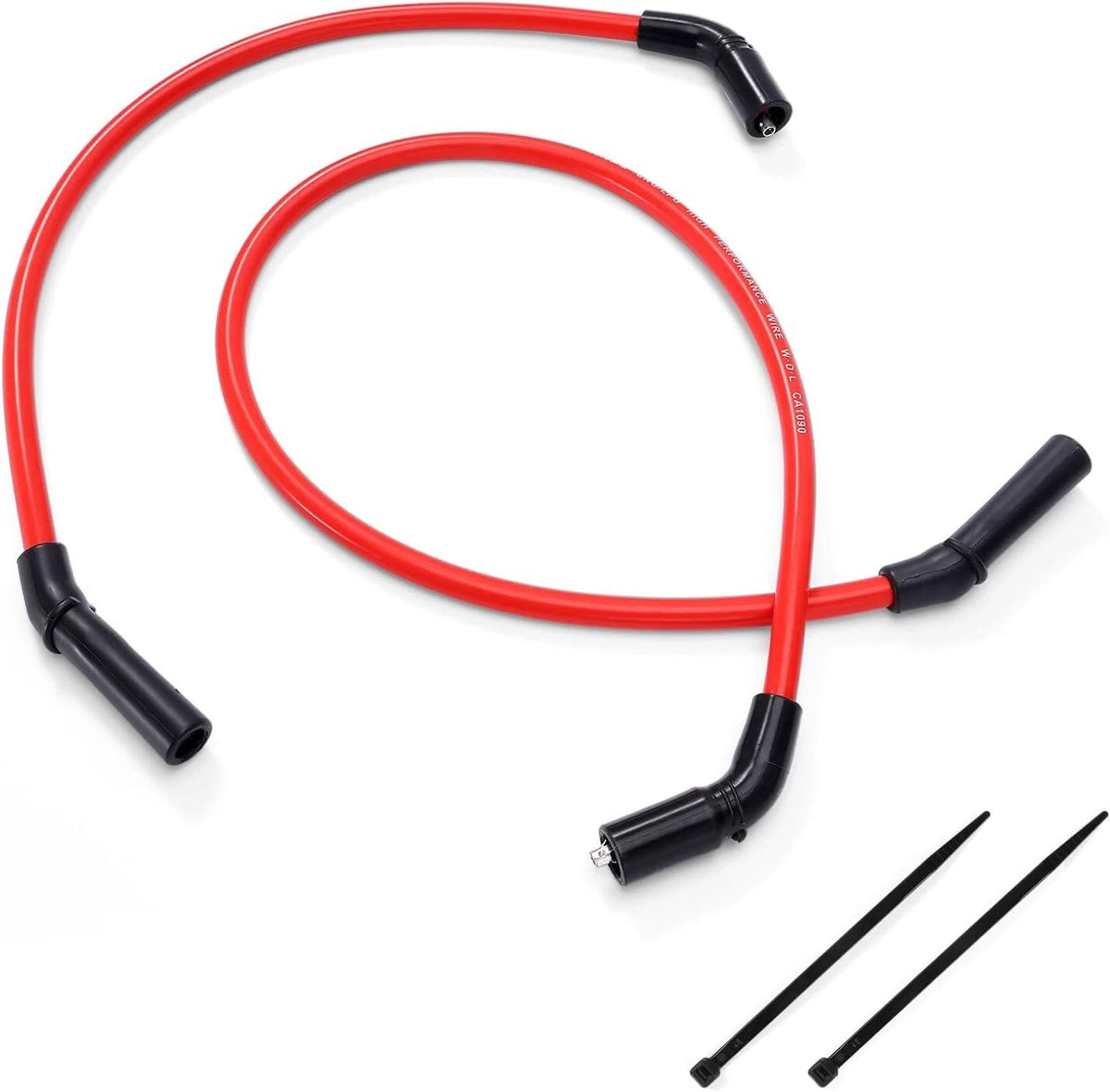 10mm Red Silicone Spark Plug Wires for Harley H-D FLT FLHT FLHR FLTR (2009–2015)