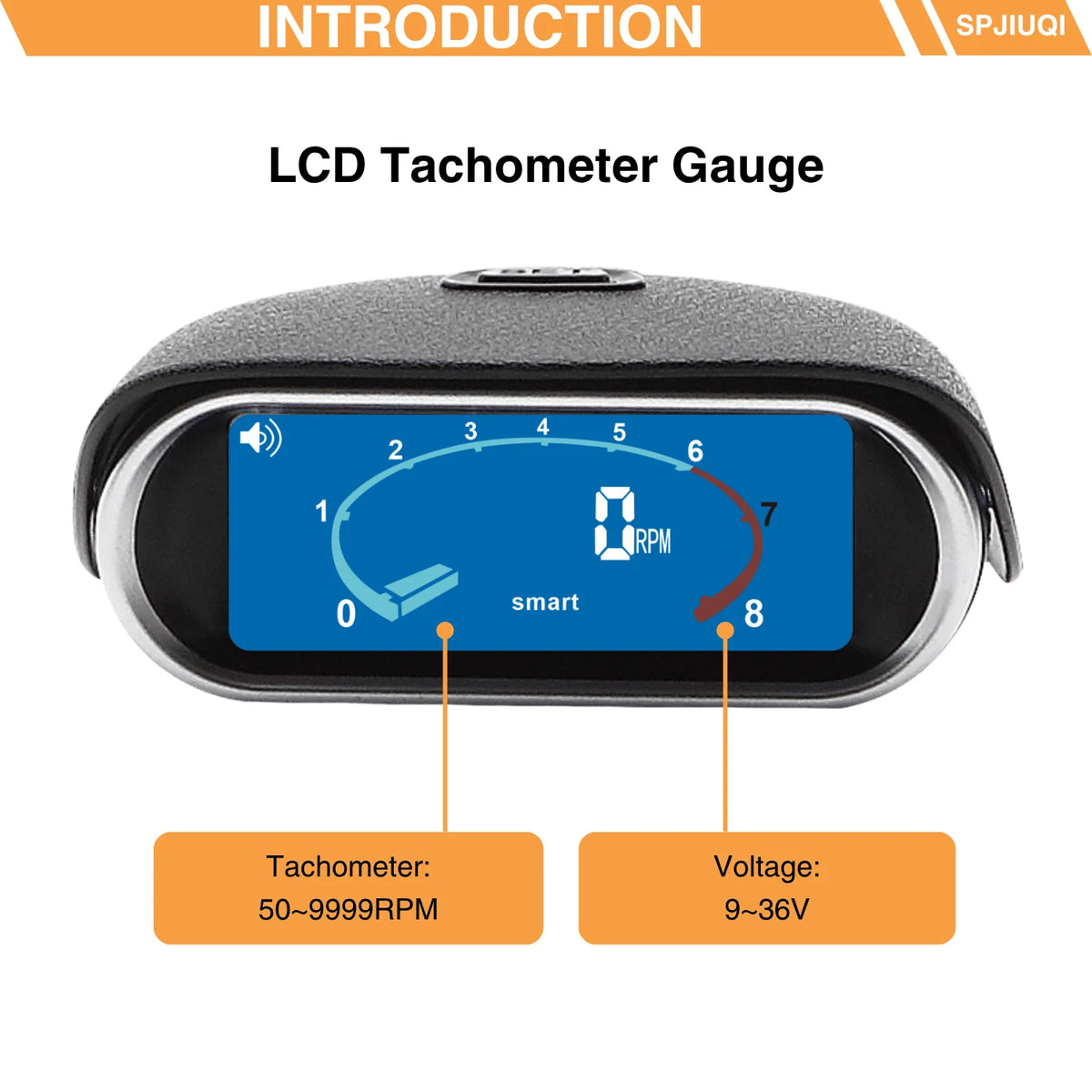 Digital LCD Engine Tachometer Meter for Universal Applications (50-9999 RPM)