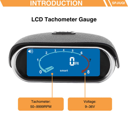 Digital LCD Engine Tachometer Meter for Universal Applications (50-9999 RPM)