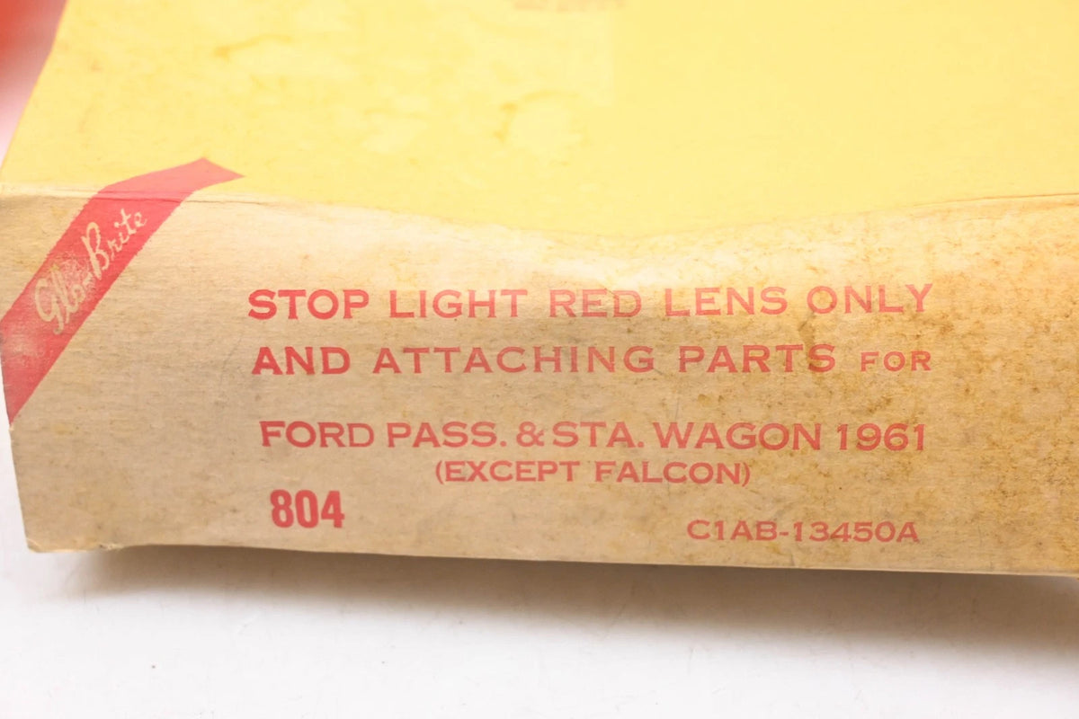 Red Taillight Lens for Glo-Brite 804, C1AB-13450A, TMC-732 (NOS)