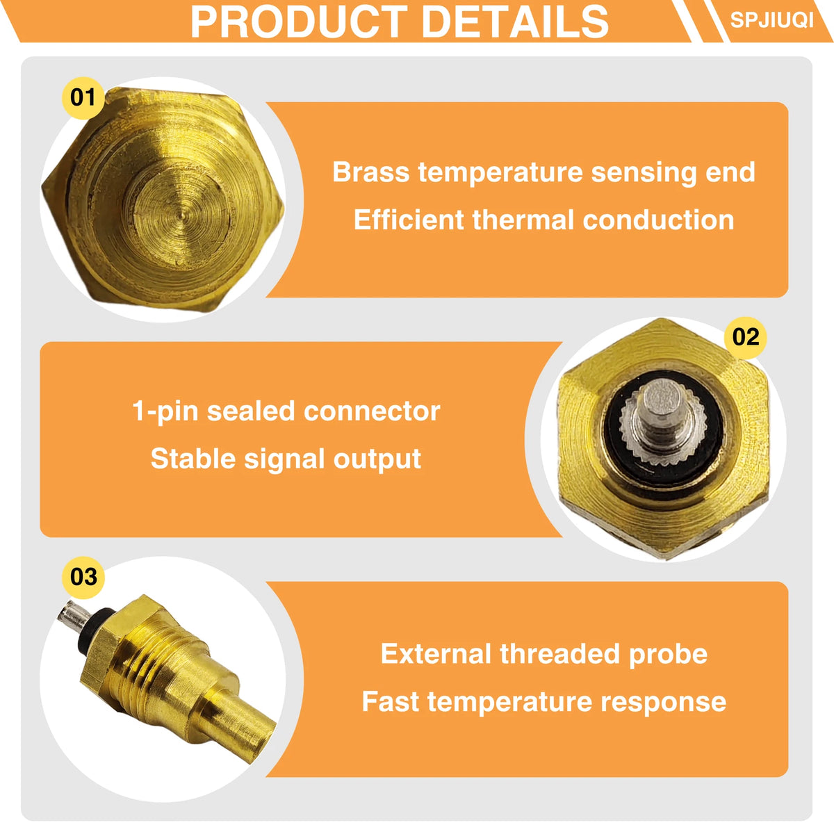 Water Temperature Sensor YM124250-49351 for John Deere 4310 4400 4410 4500 4510
