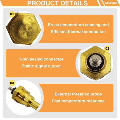 Water Temperature Sensor YM124250-49351 for John Deere 4310 4400 4410 4500 4510