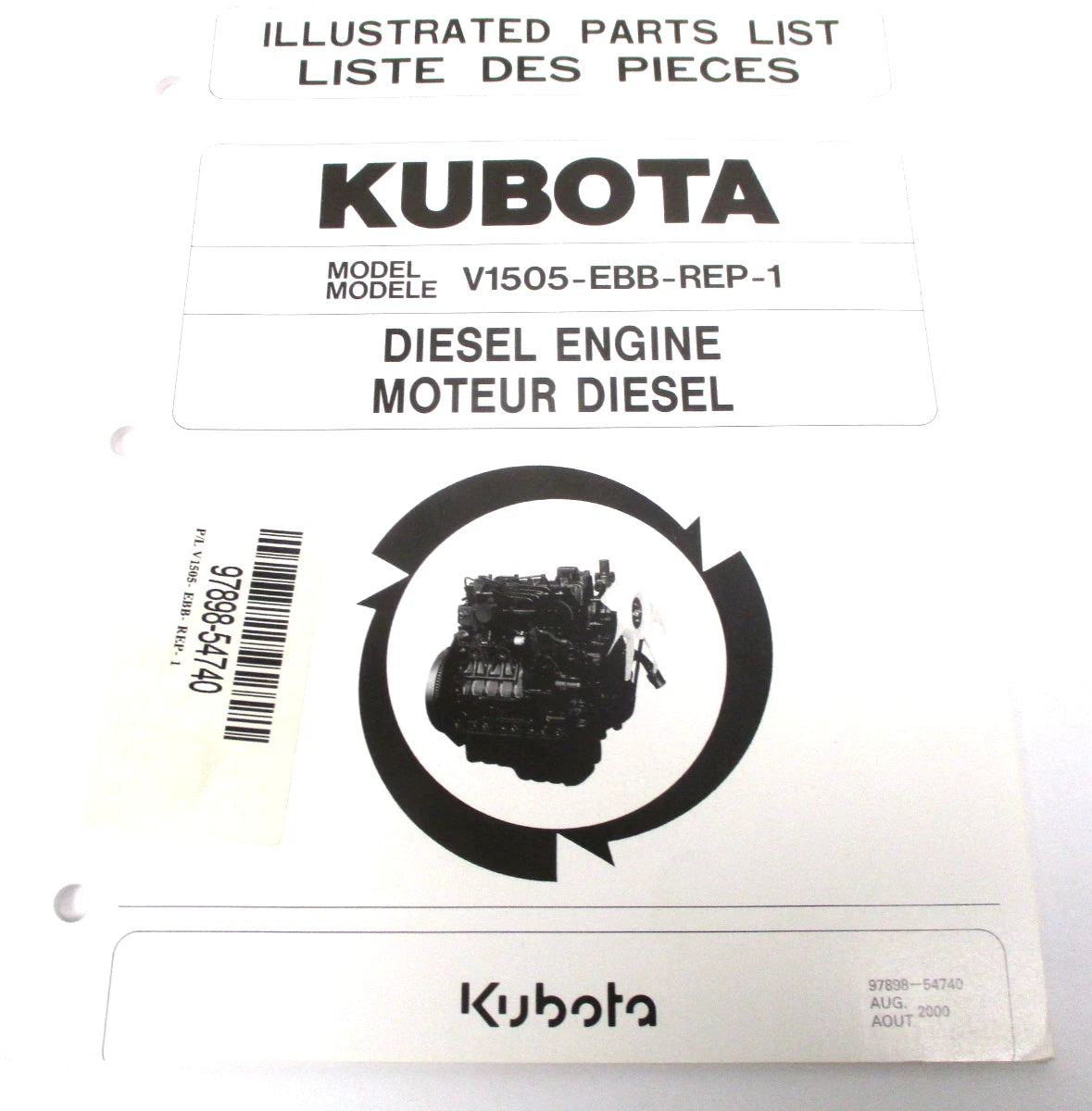Illustrated Parts List for Kubota V1505-EBB-REP-1 Diesel Engine