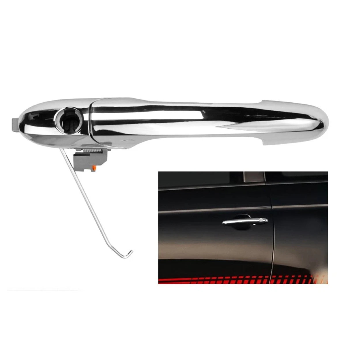 Front Exterior Chrome Door Handle for Fiat 500 (68069943AC)