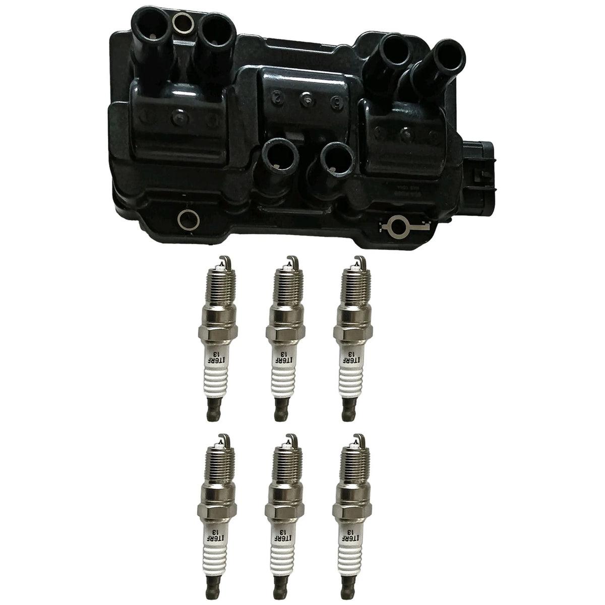 Ignition Coil & 6X Platinum Spark Plug for Chevrolet Silverado 1500 (2014–2018)